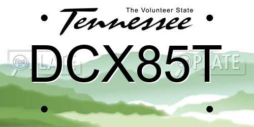 DCX85T Tennessee License Plate