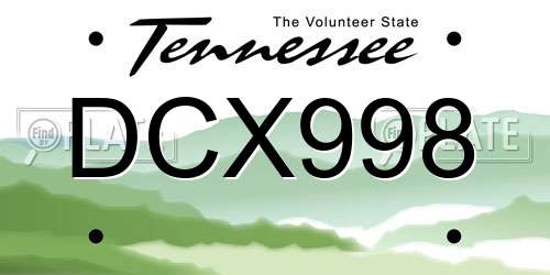 DCX998 Tennessee License Plate