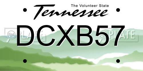 DCXB57 Tennessee License Plate