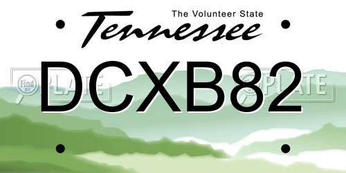 DCXB82 Tennessee License Plate