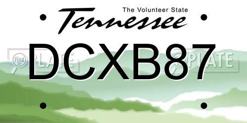 DCXB87 Tennessee License Plate