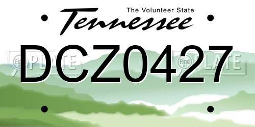 DCZ0427 Tennessee License Plate