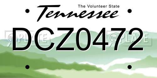 DCZ0472 Tennessee License Plate