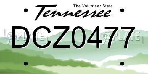 DCZ0477 Tennessee License Plate