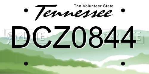 DCZ0844 Tennessee License Plate