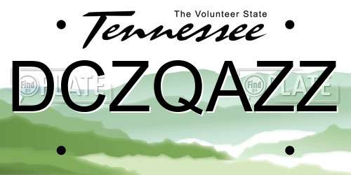 DCZQAZZ Tennessee License Plate