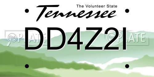 DD4Z2I Tennessee License Plate