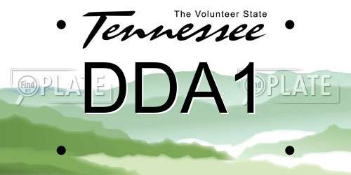 DDA1 Tennessee License Plate