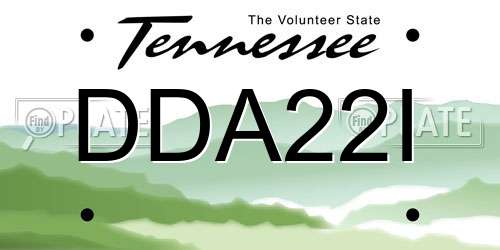 DDA22I Tennessee License Plate
