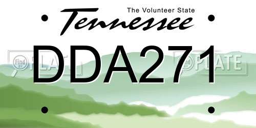 DDA271 Tennessee License Plate