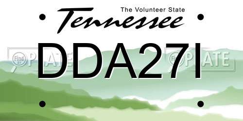 DDA27I Tennessee License Plate