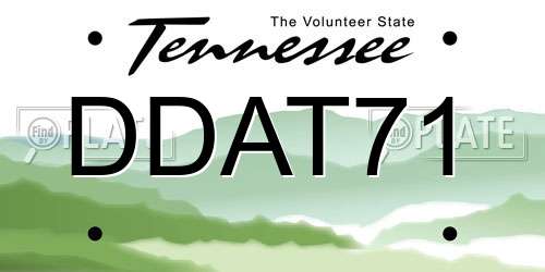 DDAT71 Tennessee License Plate