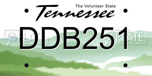 DDB251 Tennessee License Plate