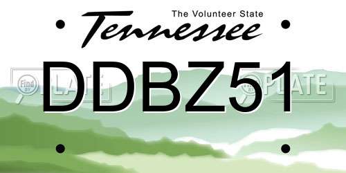 DDBZ51 Tennessee License Plate