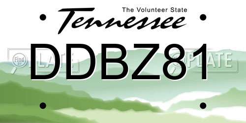DDBZ81 Tennessee License Plate