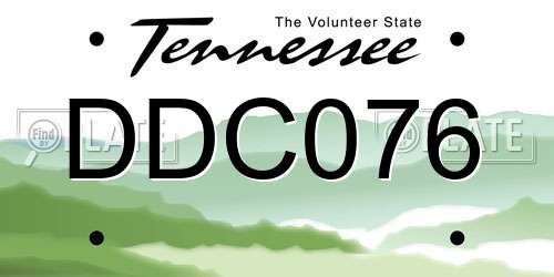 DDC076 Tennessee License Plate