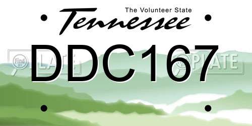 DDC167 Tennessee License Plate