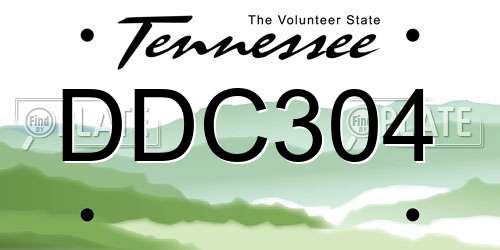 DDC304 Tennessee License Plate