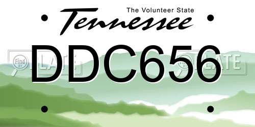 DDC656 Tennessee License Plate