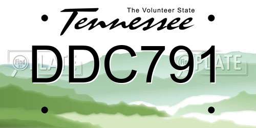 DDC791 Tennessee License Plate
