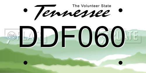 DDF060 Tennessee License Plate