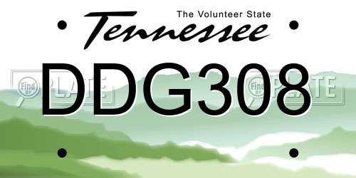DDG308 Tennessee License Plate