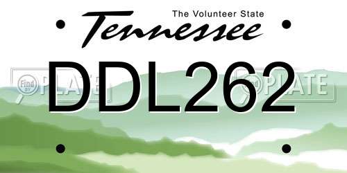 DDL262 Tennessee License Plate