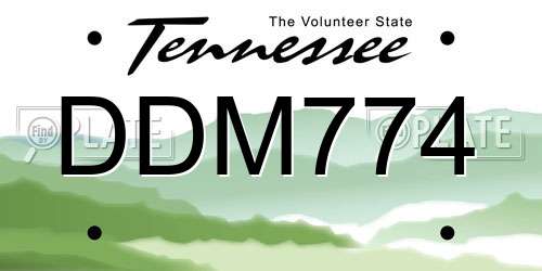 DDM774 Tennessee License Plate