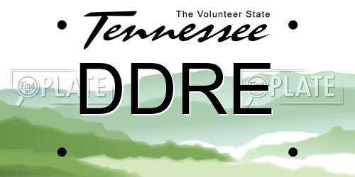 DDRE Tennessee License Plate
