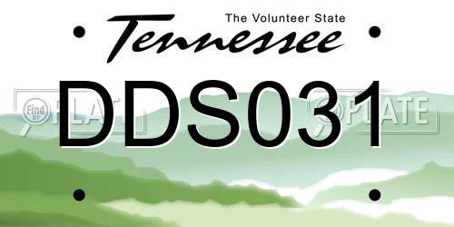 DDS031 Tennessee License Plate