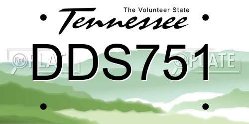 DDS751 Tennessee License Plate