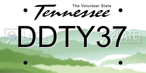 DDTY37 Tennessee License Plate