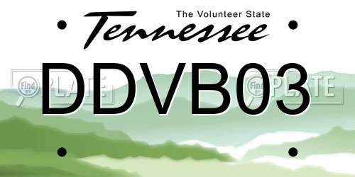 DDVB03 Tennessee License Plate