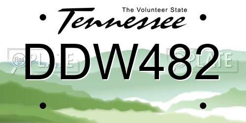 DDW482 Tennessee License Plate