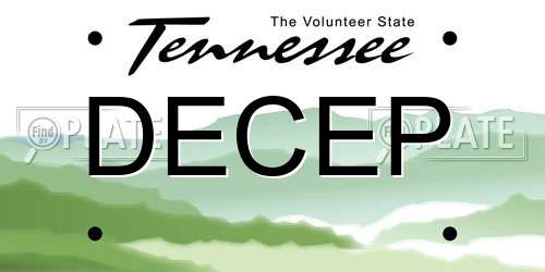 DECEP Tennessee License Plate
