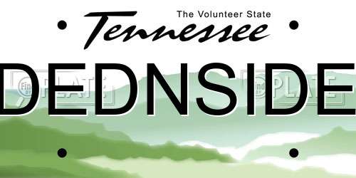 DEDNSIDE Tennessee License Plate