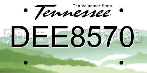 DEE8570 Tennessee License Plate