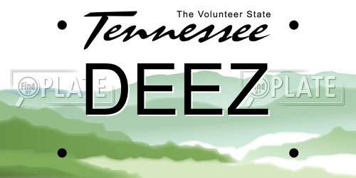 DEEZ Tennessee License Plate