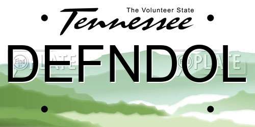 DEFNDOL Tennessee License Plate