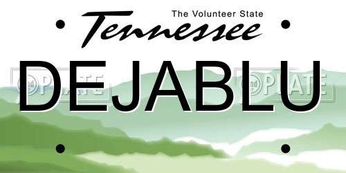 DEJABLU Tennessee License Plate
