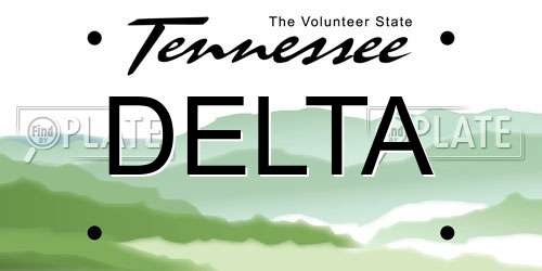 DELTA Tennessee License Plate