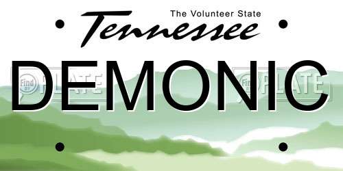 DEMONIC Tennessee License Plate