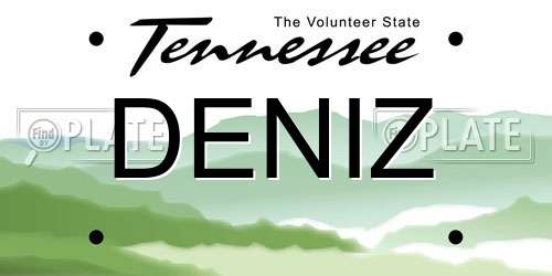 DENIZ Tennessee License Plate