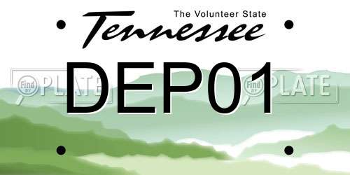 DEP01 Tennessee License Plate