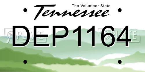 DEP1164 Tennessee License Plate