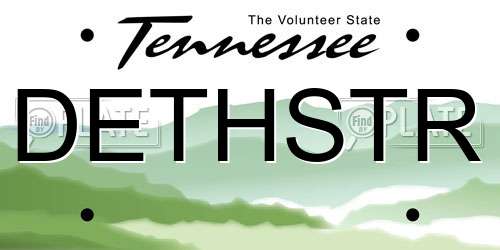 DETHSTR Tennessee License Plate