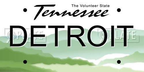 DETROIT Tennessee License Plate