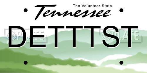 DETTTST Tennessee License Plate