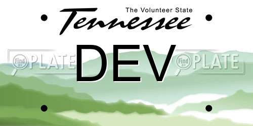 DEV Tennessee License Plate