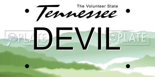 DEVIL Tennessee License Plate
